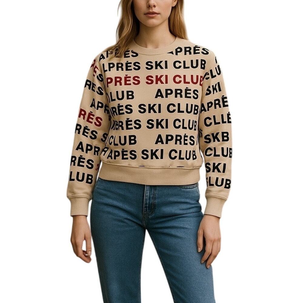 Après Ski Club Crewneck Sweatshirt NWT Ski Core Aspen Cabin Cozy Lounge Wear